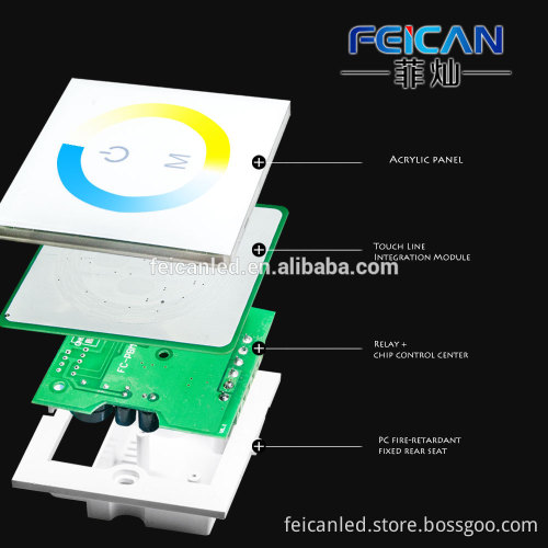 Wireless WIFI control Touch Panel Color Temperature Adjustable Dimmer Controller with Wall-mounted